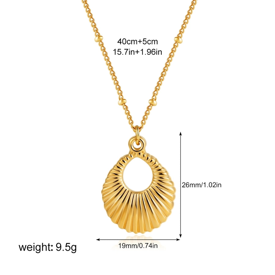 Jewelry Casual Solid Color Oval 304 Stainless Steel Pendant Necklace