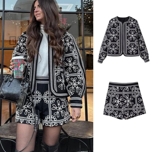 Daily Women's Streetwear Printing Polyester Printing Shorts Sets Shorts Sets