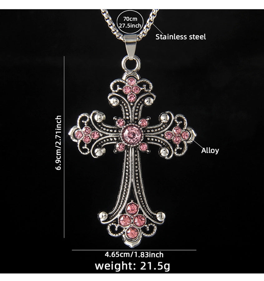 Hip-Hop Vintage Style Cross 201 Stainless Steel Alloy Plating Unisex Pendant Necklace