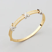 Bangle-Irregular Pleated Earrings-Yellow Gold