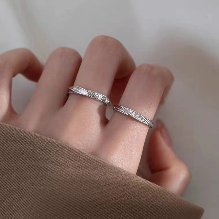 s925 Sterling Silver Mobius Couple Ring Fashion Personality Niche Design Plain Ring Ring