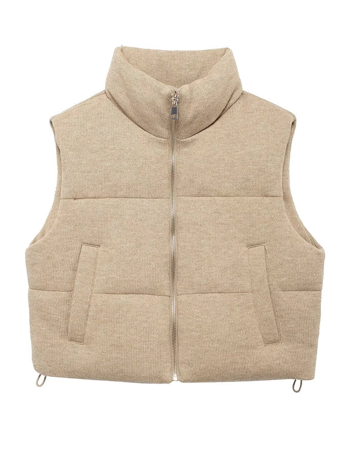 Women's Casual Solid Color Zipper Vest