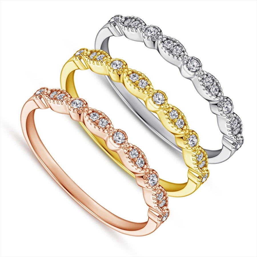 Tong Lin new simple ring fashion s925 sterling silver ring micro inlaid zircon row drill  engagement gift rings