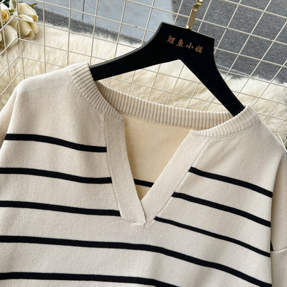 school outdoor daily women's simple style stripe simple spandex polyester knit elastic waist pants sets pants sets