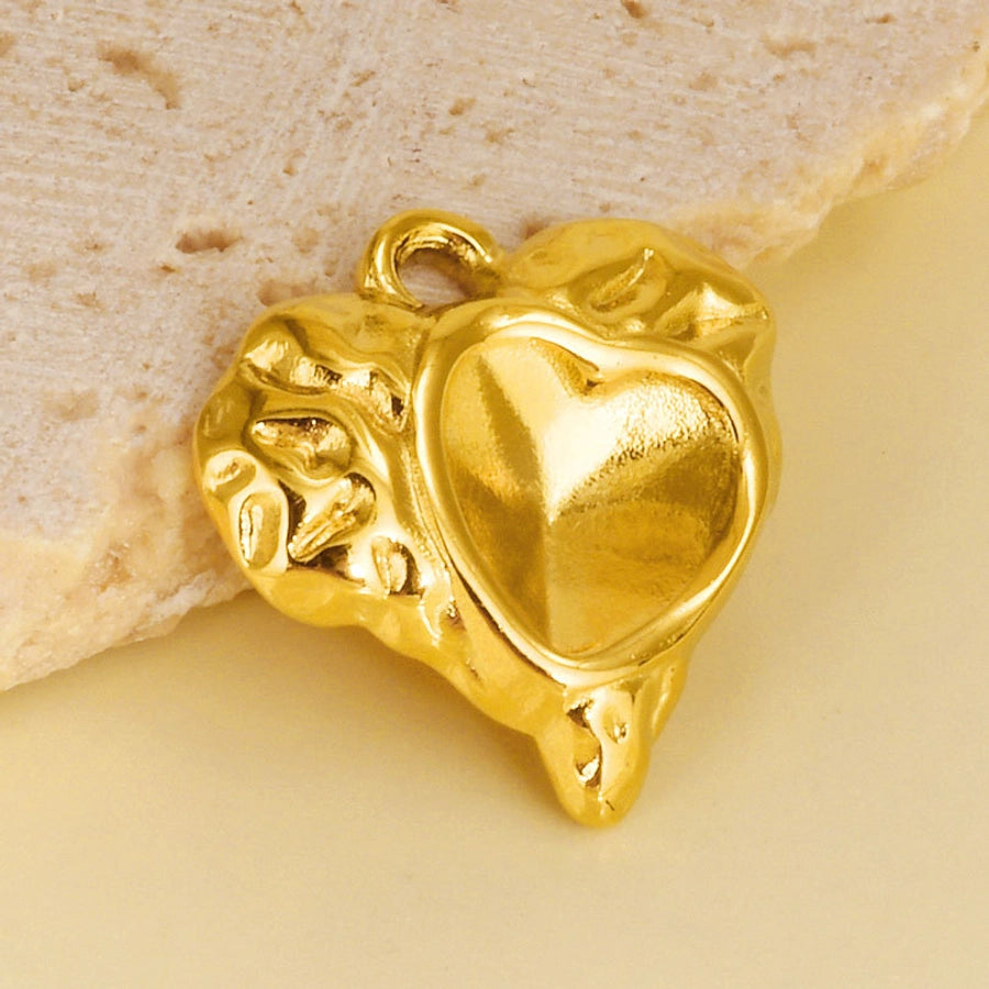 1 Piece 16 * 16mm 304 Stainless Steel 18K Gold Plated Heart Shape Pendant Jewelry Accessories