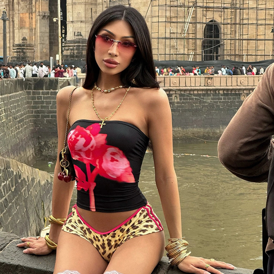 Women's T-shirt Sleeveless Tank Tops Streetwear Flower