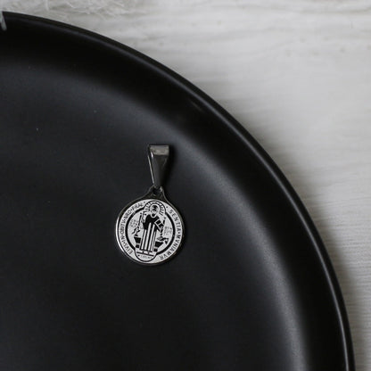 1 Piece Titanium Steel Cross Moon Fish Tail Pendant