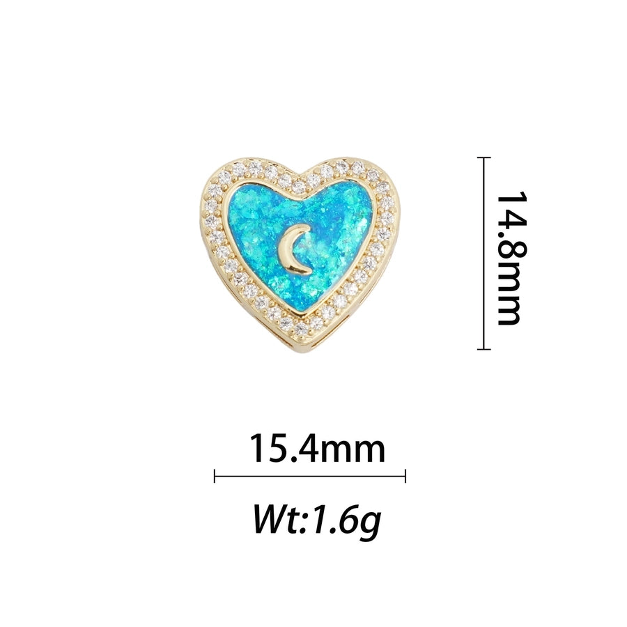 1 Piece Copper Geometric Letter Heart Shape
