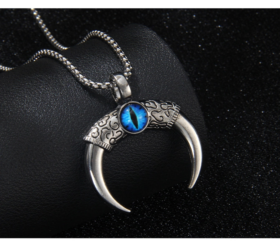Hip-Hop Vintage Style Devil's Eye Horns 201 Stainless Steel Alloy Plating Unisex Pendant Necklace