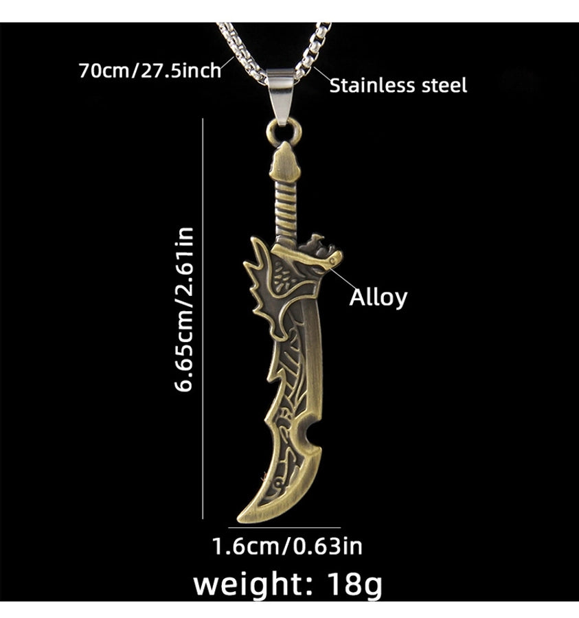 Hip-Hop Streetwear Broadsword 201 Stainless Steel Alloy Plating Unisex Pendant Necklace