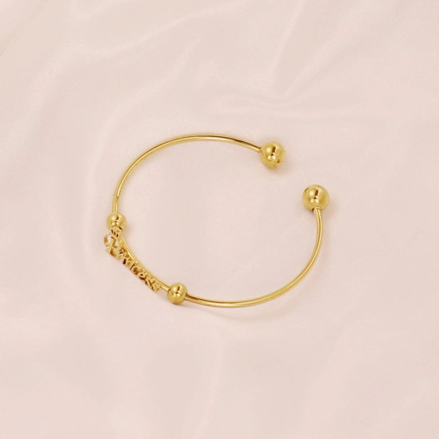 Simple Style Round 304 Stainless Steel 18K Gold Plated Cuff Bracelets In Bulk Stainless Steel Bracelets