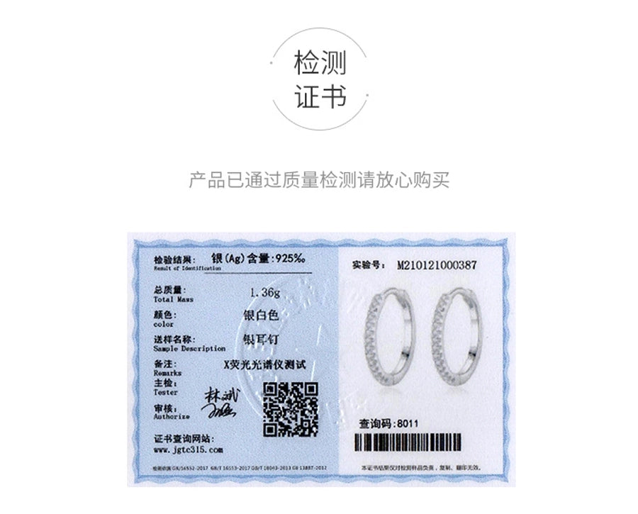 s925 Sterling Silver Earrings Women's Korean Style Simple Niche Design Micro Diamond Earrings  Internet Celebrity Hot Silver Jewelry