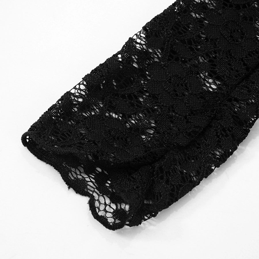 Women's Hip skirt Sexy Boat Neck Long Sleeve Solid Color Above Knee Masquerade