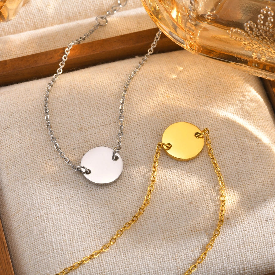 Vacation Classic Style Round 304 Stainless Steel 18K Gold Plated cable chain Bracelets In Bulk Stainless Steel Bracelets