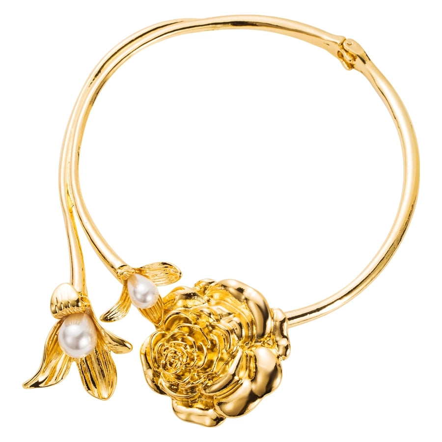Elegant Glam Flower Pearl Alloy  Choker