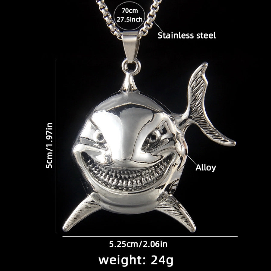 Hip-Hop Retro Shark 201 Stainless Steel Alloy Unisex Pendant Necklace