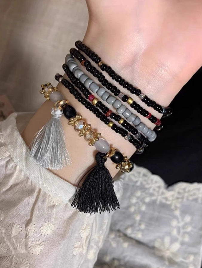 Bohemian Round Elastic string Glass Seed Bead Beaded Bracelets