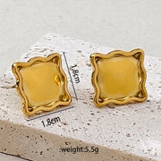 Square Wavy Edge Earrings
