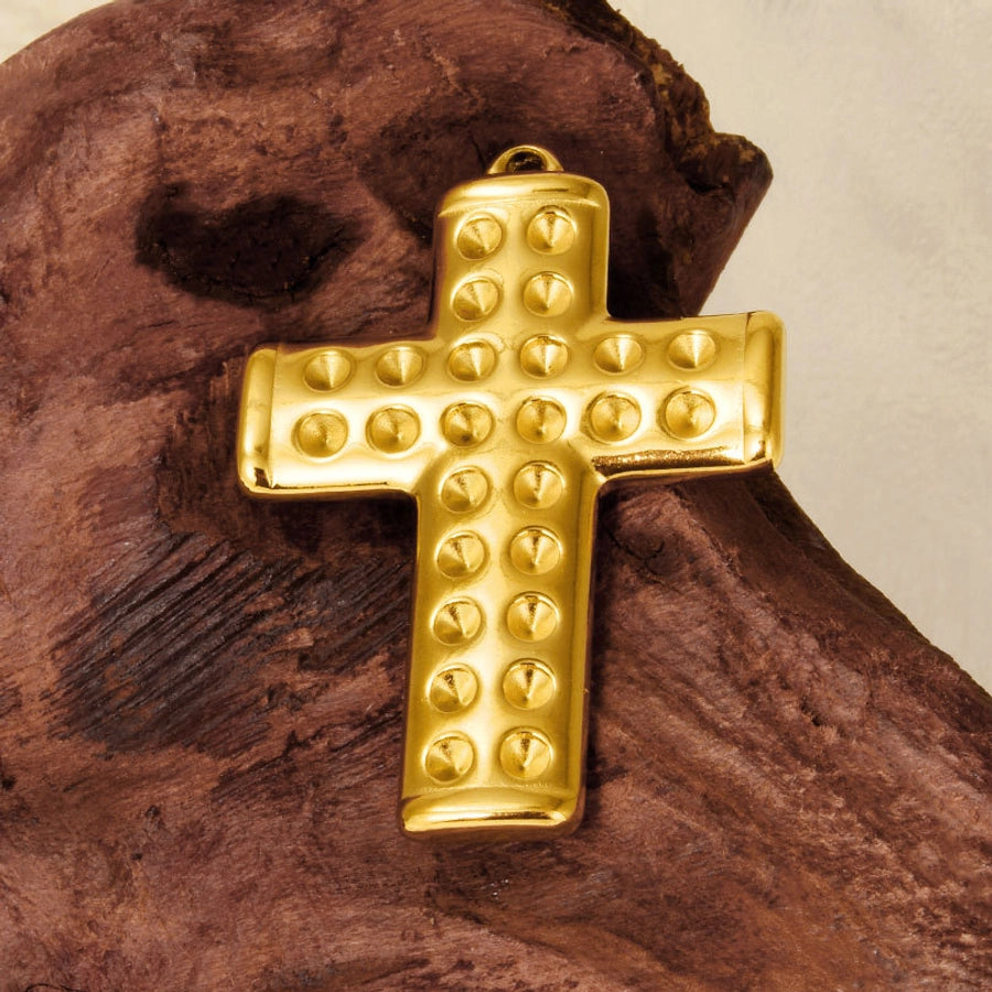 1 Piece 3*4.3mm 304 Stainless Steel 18K Gold Plated Cross Pendant Jewelry Accessories
