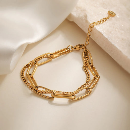 Simple Style Geometric 304 Stainless Steel Paperclip Chain Bracelets In Bulk Stainless Steel Bracelets