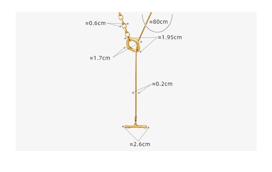 Jewelry Simple Style Geometric 304 Stainless Steel 18K Gold Plated Pendant Necklace