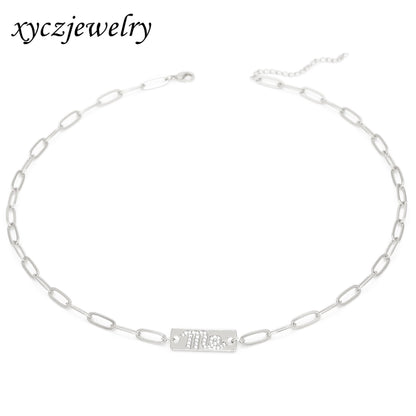 Jewelry Casual Classic Style Letter Copper Zircon Necklace