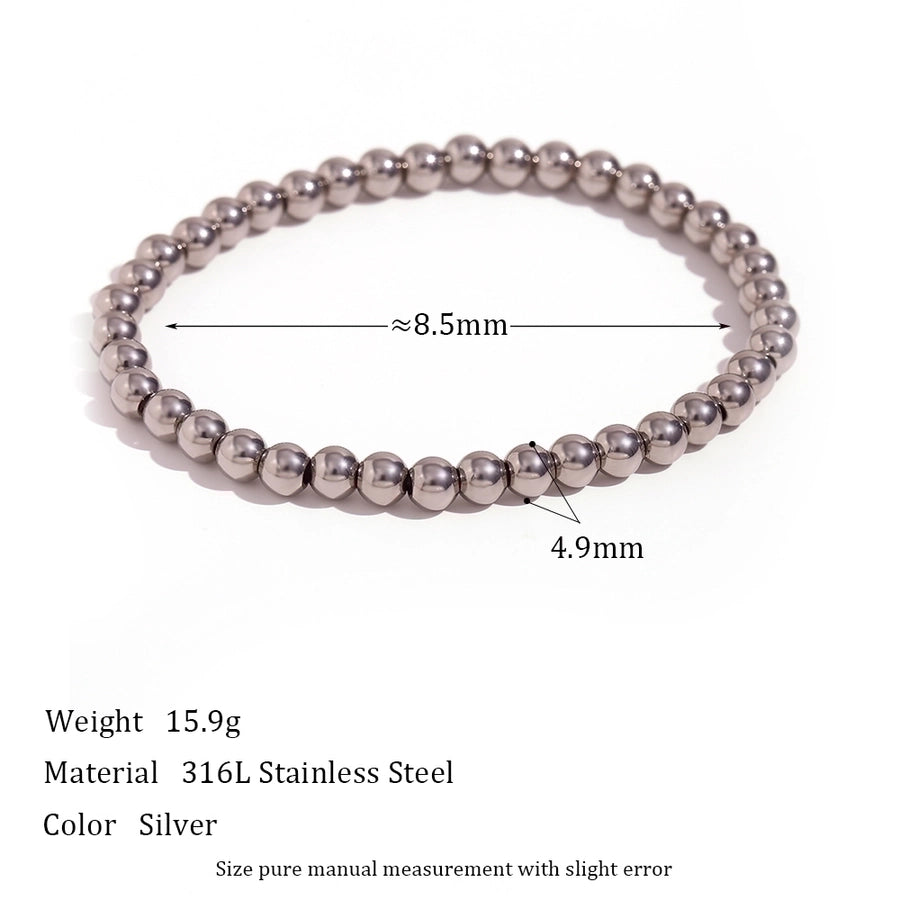 Fashion Round 304 Stainless Steel 18K Gold Plated Bracelets In Bulk