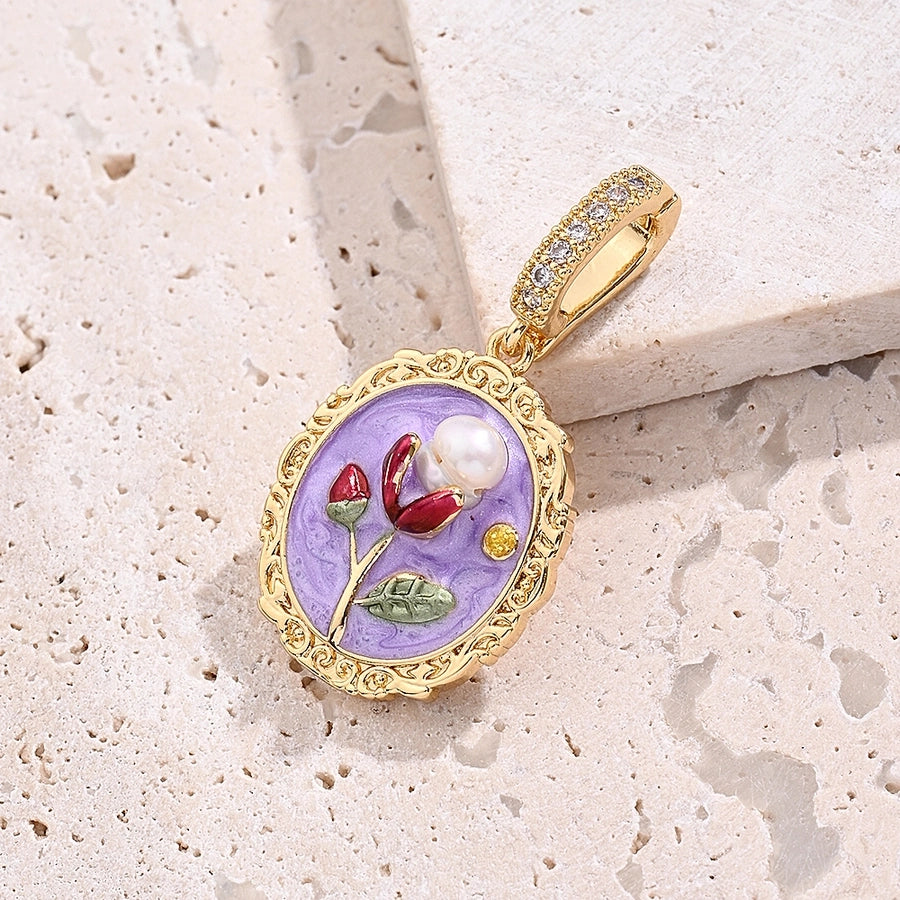 1 Piece 22.5x18mm 23x21.5mm 24x22mm 6.5x4.2mm Freshwater Pearl Copper Zircon 18K Gold Plated Round Flower Lotus Polished Pendant Jewelry Buckle Jewelry Accessories