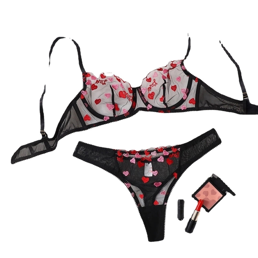 sexy heart shape sexy lingerie sets party underwire bra mid waist see-through sexy lingerie