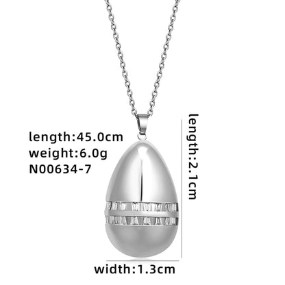Jewelry Cute Simple Style Star Heart Shape Lines 304 Stainless Steel Copper Zircon K Gold Plated Rhodium Plated Plating Inlay Pendant Necklace