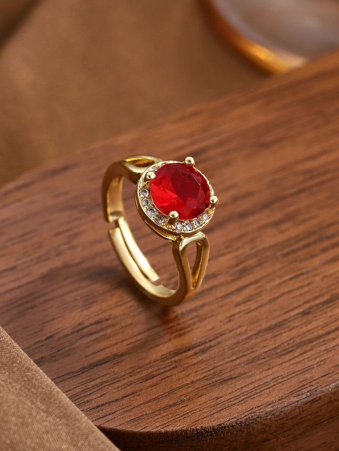 Copper Geometric Adjustable Ring