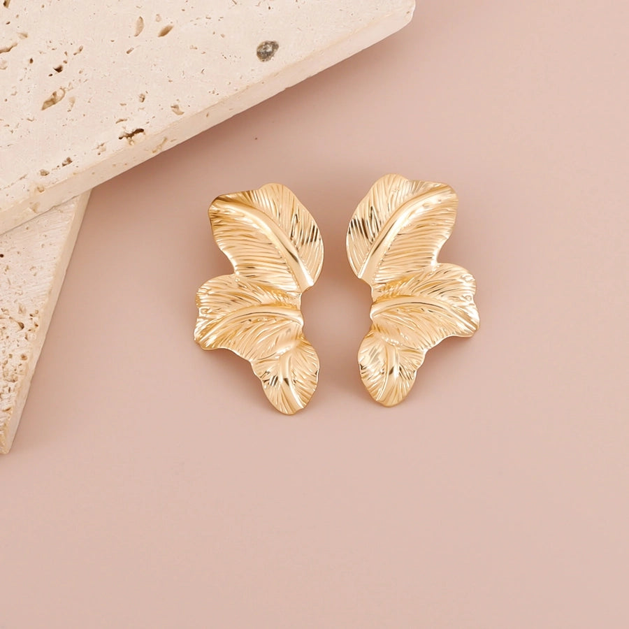 1 Pair Exaggerated Simple Style Geometric Alloy Ear Studs