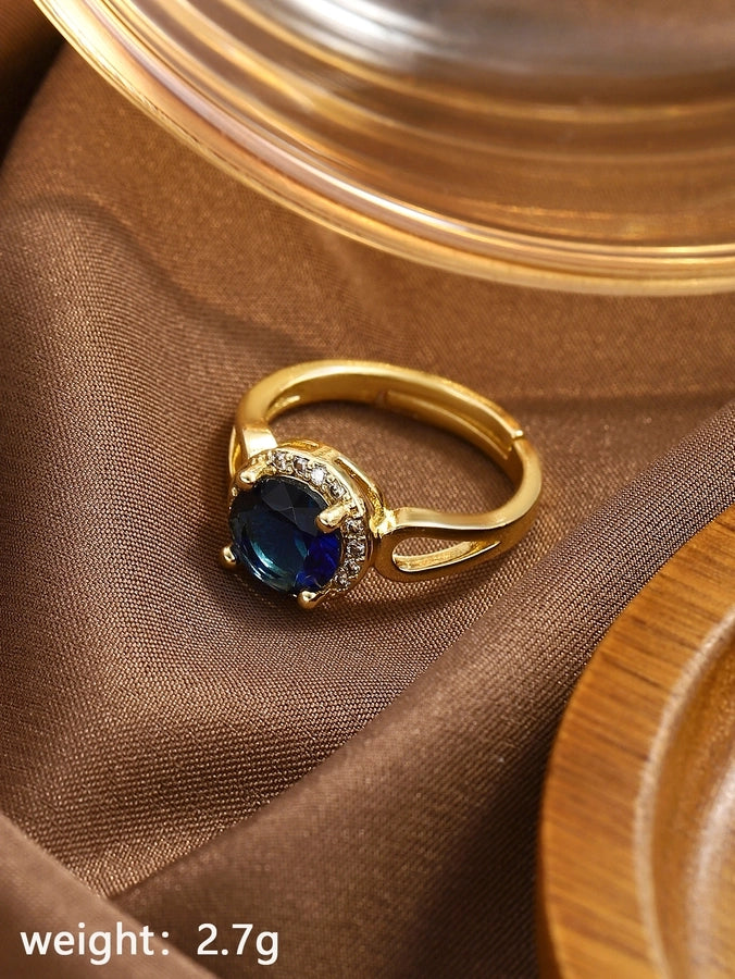 Copper Geometric Adjustable Ring