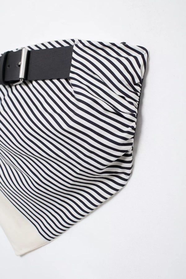 Women's Bandeau Tank Tops Belt Streetwear Stripe