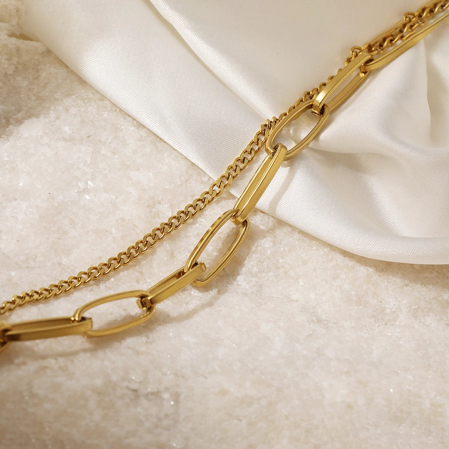 Simple Style Geometric 304 Stainless Steel Paperclip Chain Bracelets In Bulk Stainless Steel Bracelets