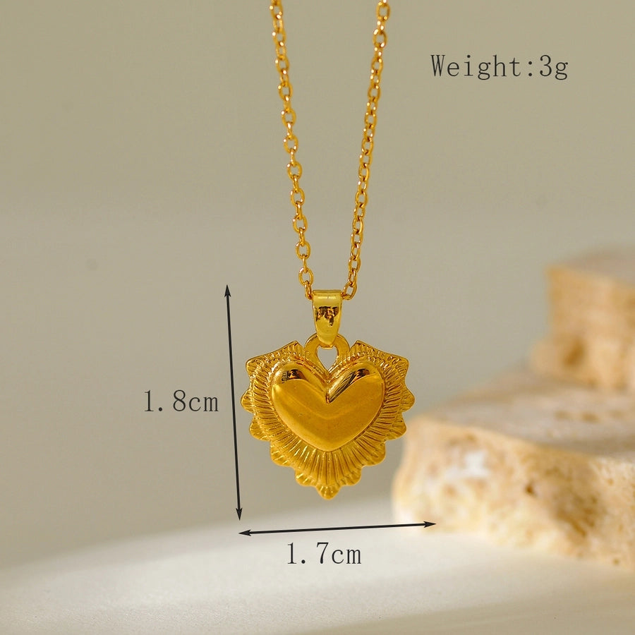 Jewelry Elegant Glam Luxurious Heart Shape 304 Stainless Steel Necklace