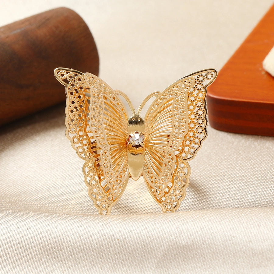 Cute Luxurious Butterfly Alloy Adults Rings