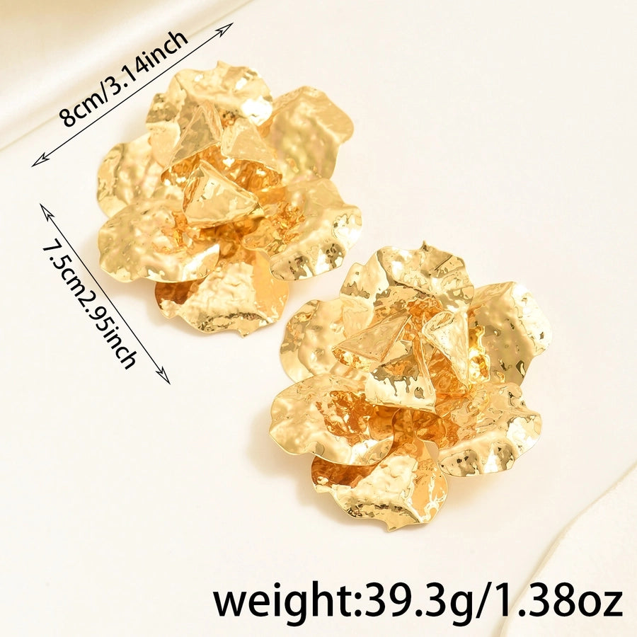 1 Pair Elegant Cute Flower Iron Ear Studs