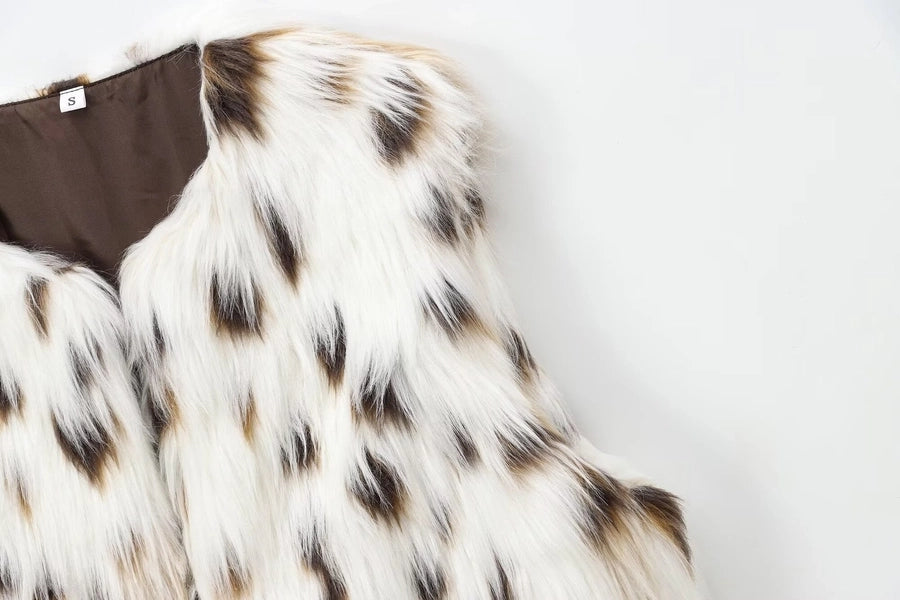 Women's Vacation Simple Style Leopard Vest Casual Jacket