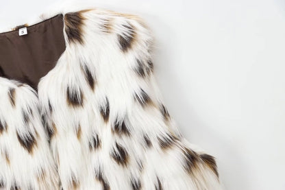 Women's Vacation Simple Style Leopard Vest Casual Jacket