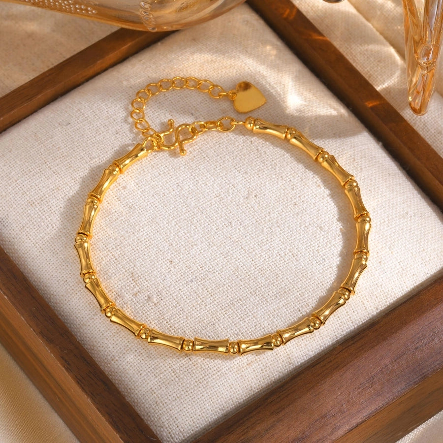 Jewelry Simple Style Bamboo Copper 18K Gold Plated Bracelets