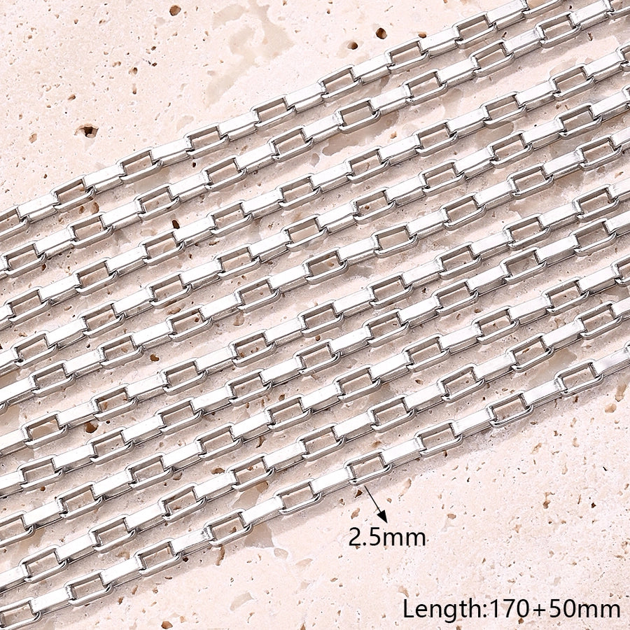 10 Strands/Package 304 Stainless Steel box chain snake chain Polished Length: 170 50mm Length: 190 50mm Length: 250 50mm Jewelry Accessories