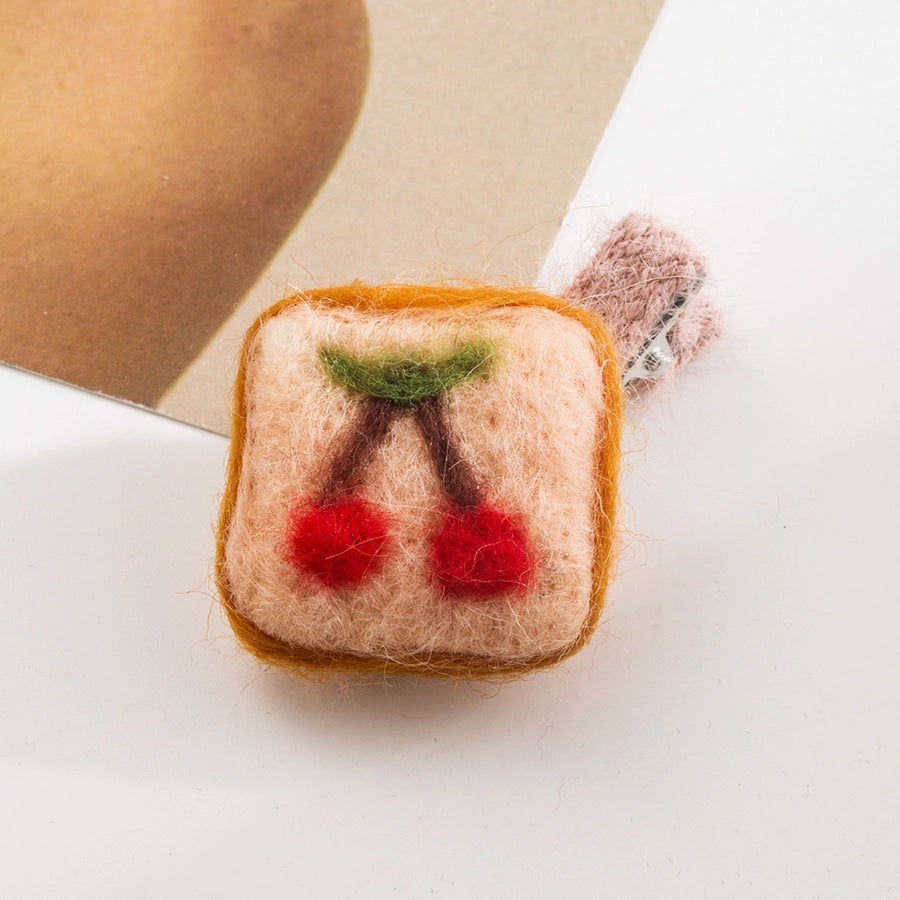 Children Unisex Cute Animal Star Cherry Cashmere Hair Clip