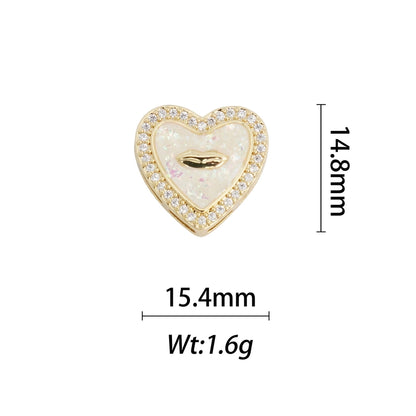 1 Piece Copper Geometric Letter Heart Shape