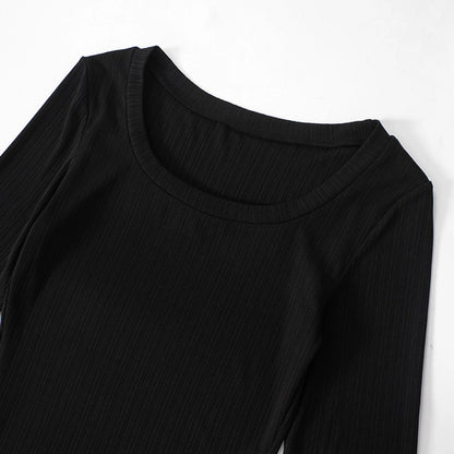 Women's T-shirt Long Sleeve T-Shirts Streetwear Solid Color