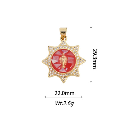 1 Piece Copper Zircon Geometric Star Pendant