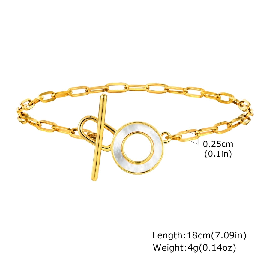 Jewelry IG Style Flower 201 Stainless Steel Copper Zircon 18K Gold Plated Bracelets