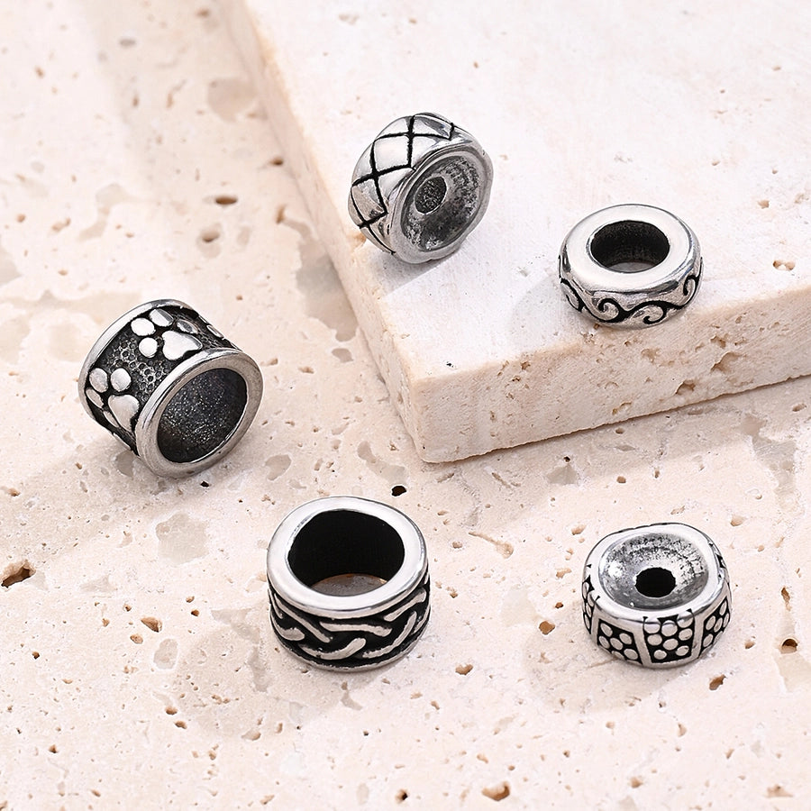 1 Pc/Package 3.5X 8mm 5x9mm 6x8.5mm Hole 1~1.9mm Hole 4~4.9mm Hole 6~9.9mm 304 Stainless Steel Cylindrical Footprint Jewelry Accessories