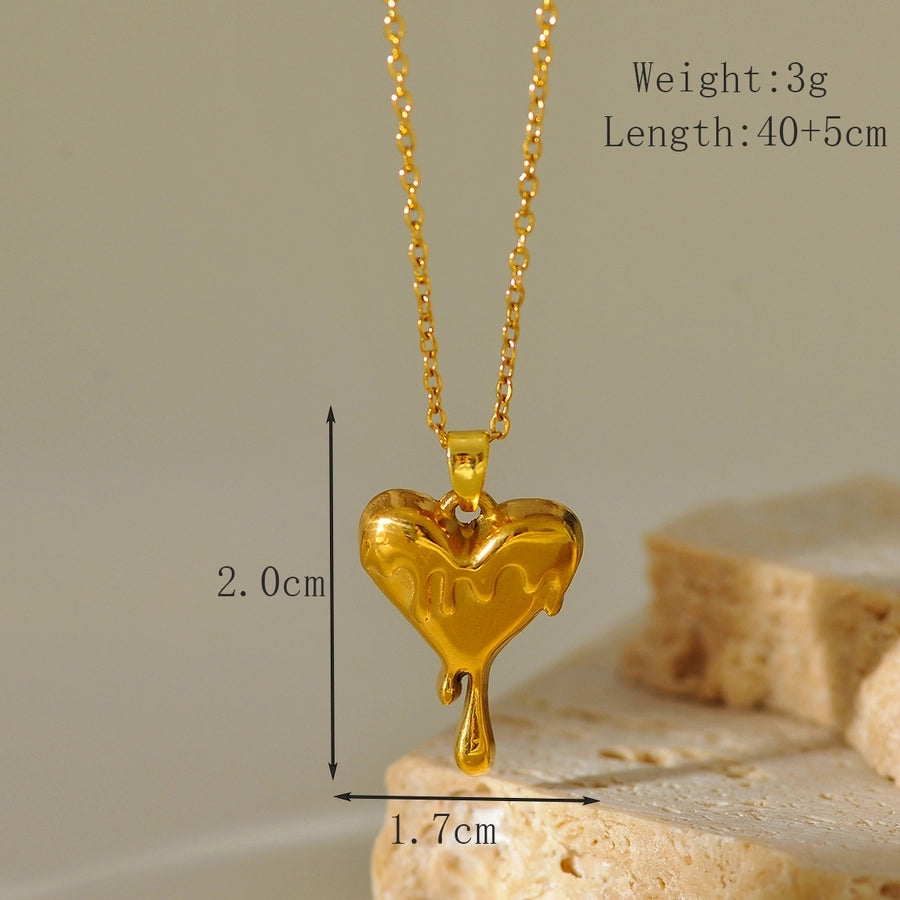 Jewelry Elegant Glam Luxurious Heart Shape Butterfly 304 Stainless Steel Necklace