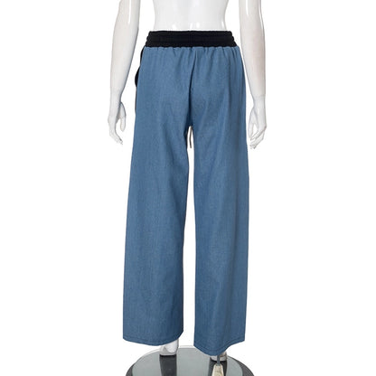 Women's Holiday Streetwear Color Block Full Length Casual Pants